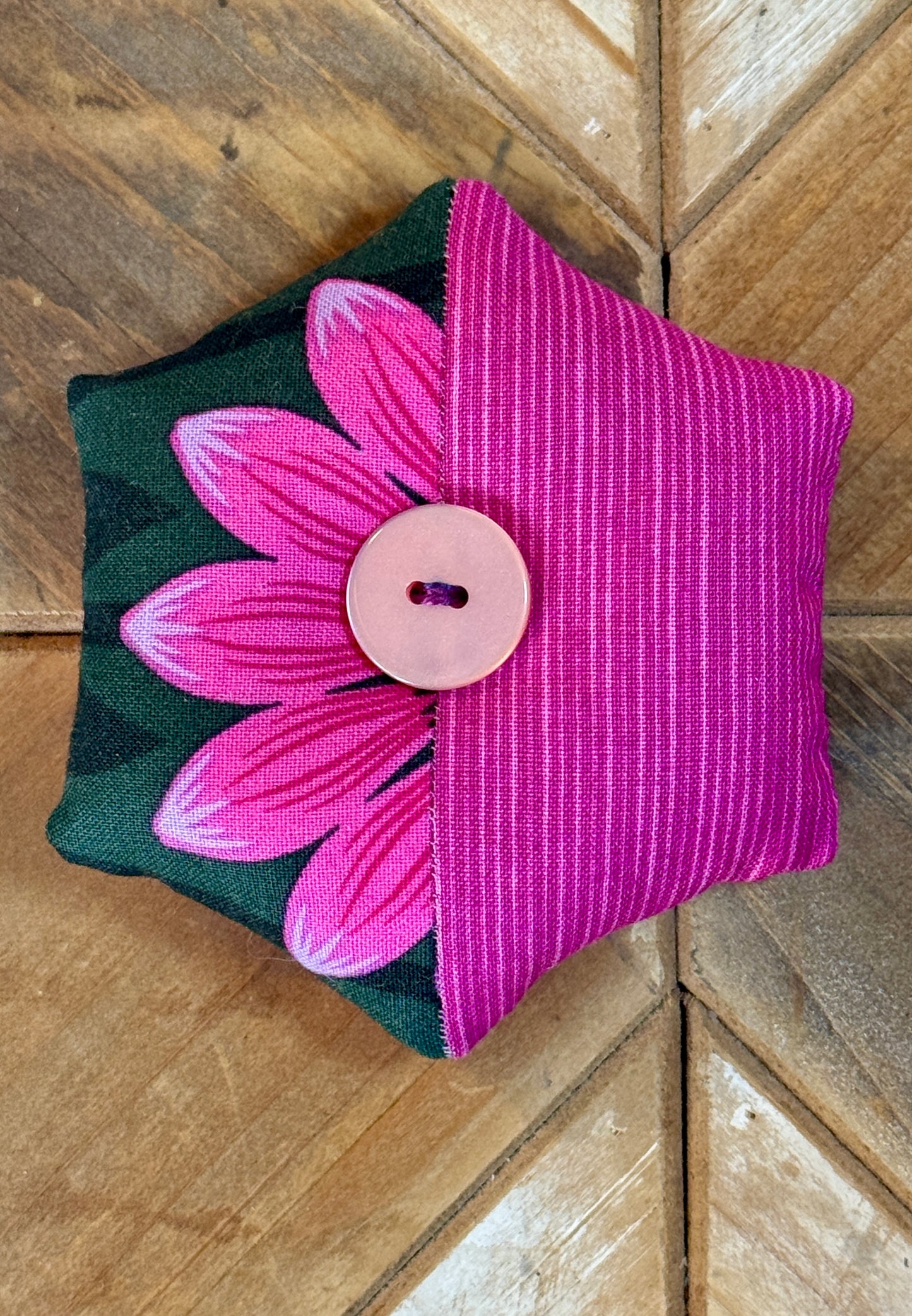 Pin Cushion - Half Hexie - Echinacea Red Violet