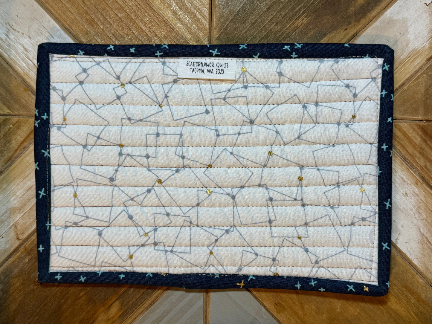 Tea Mat/Mug Rug - Geese - Navy/White