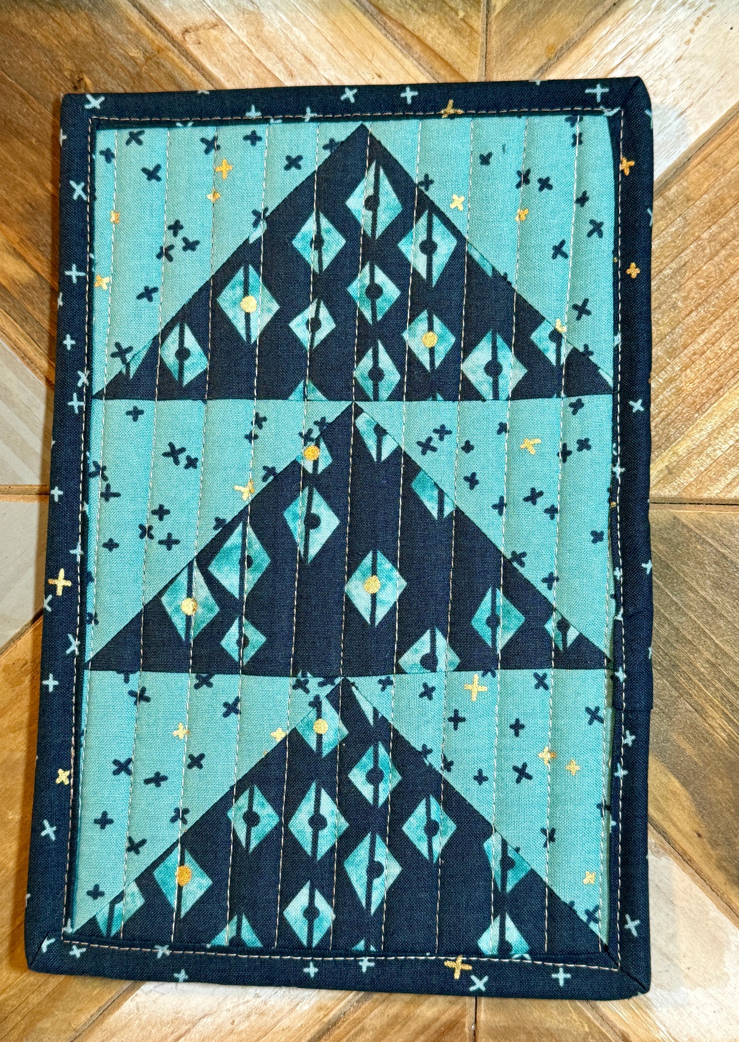 Tea Mat/Mug Rug - Geese - Navy/Navy