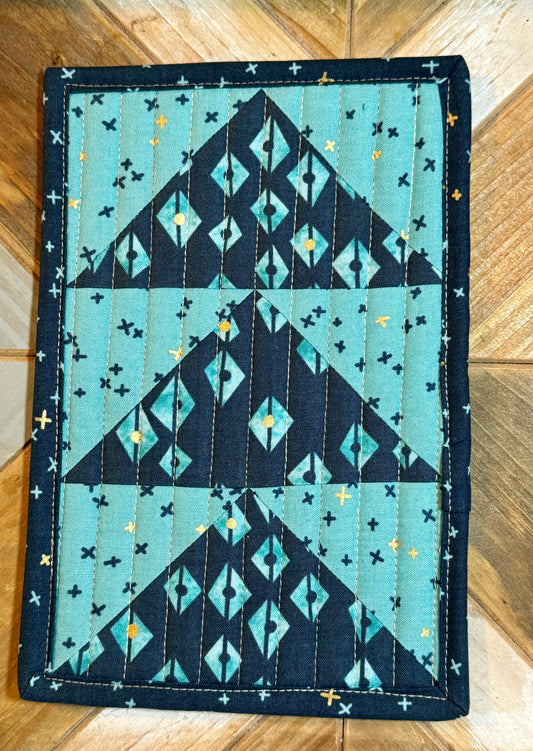 Tea Mat/Mug Rug - Geese - Navy/Navy