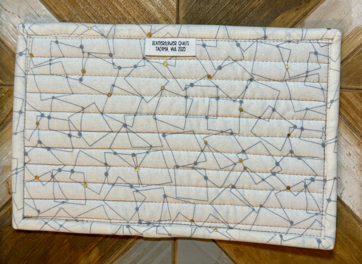 Tea Mat/Mug Rug - Geese - White/Black Floral