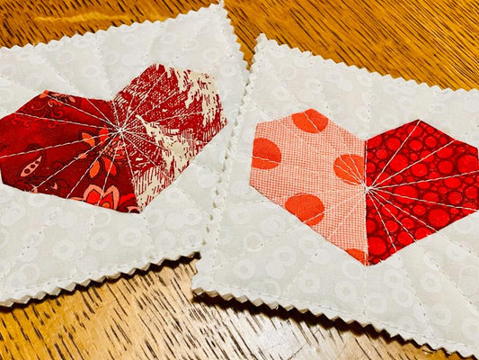 Coaster Pair - Heart  - Red