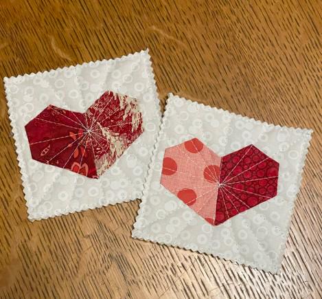 Coaster Pair - Heart  - Red