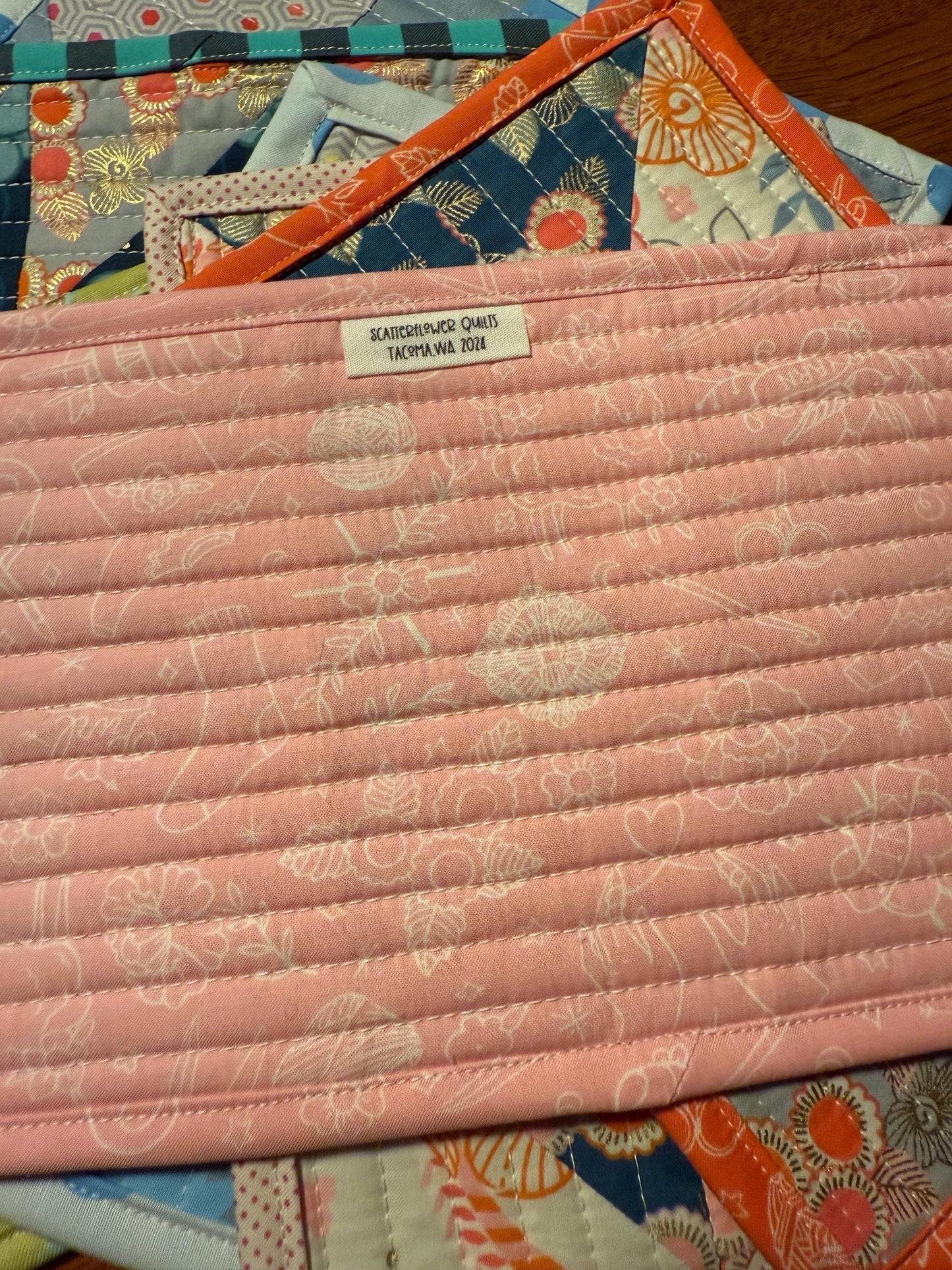 Tea Service/Mug Rug - Geese Navy/Pink