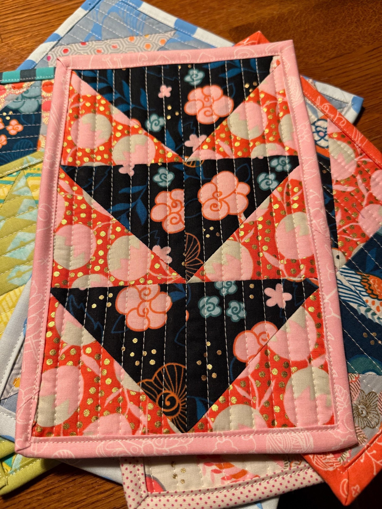 Tea Service/Mug Rug - Geese Navy/Pink