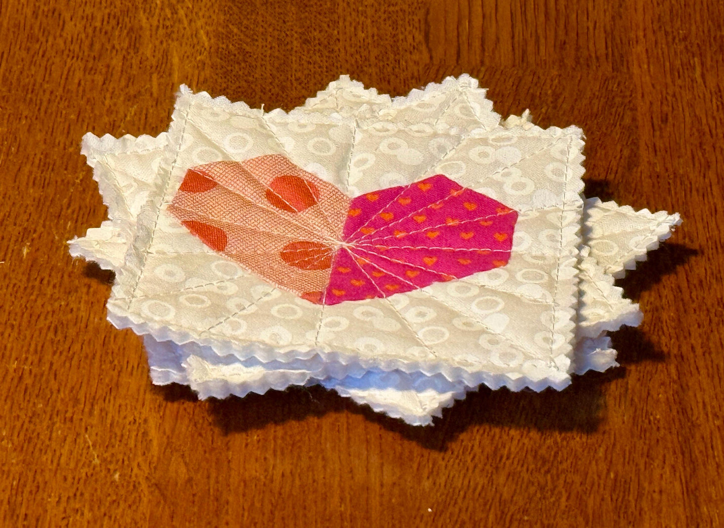 Coaster Pair - Heart  - Pink