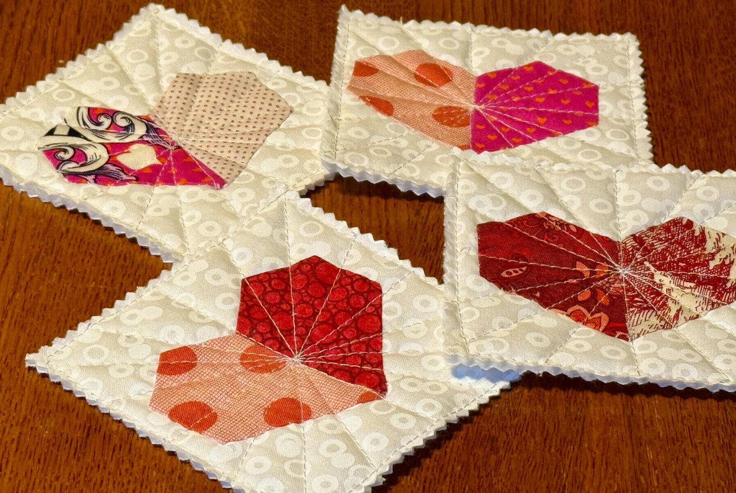 Coaster Pair - Heart  - Pink