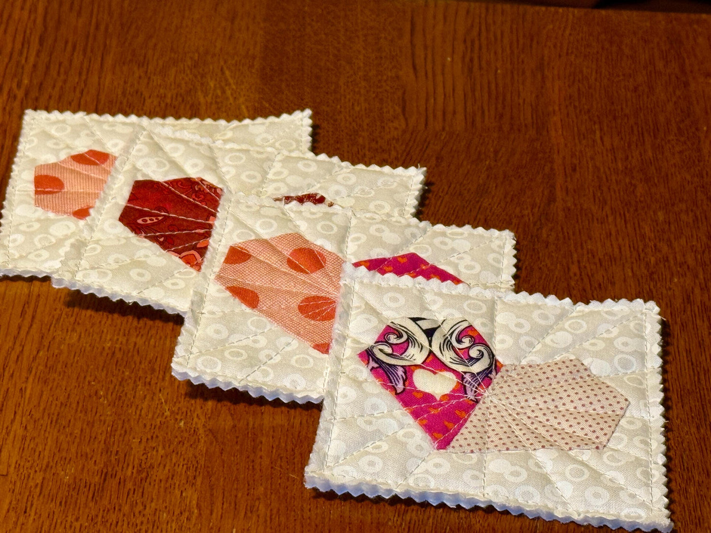 Coaster Pair - Heart  - Pink