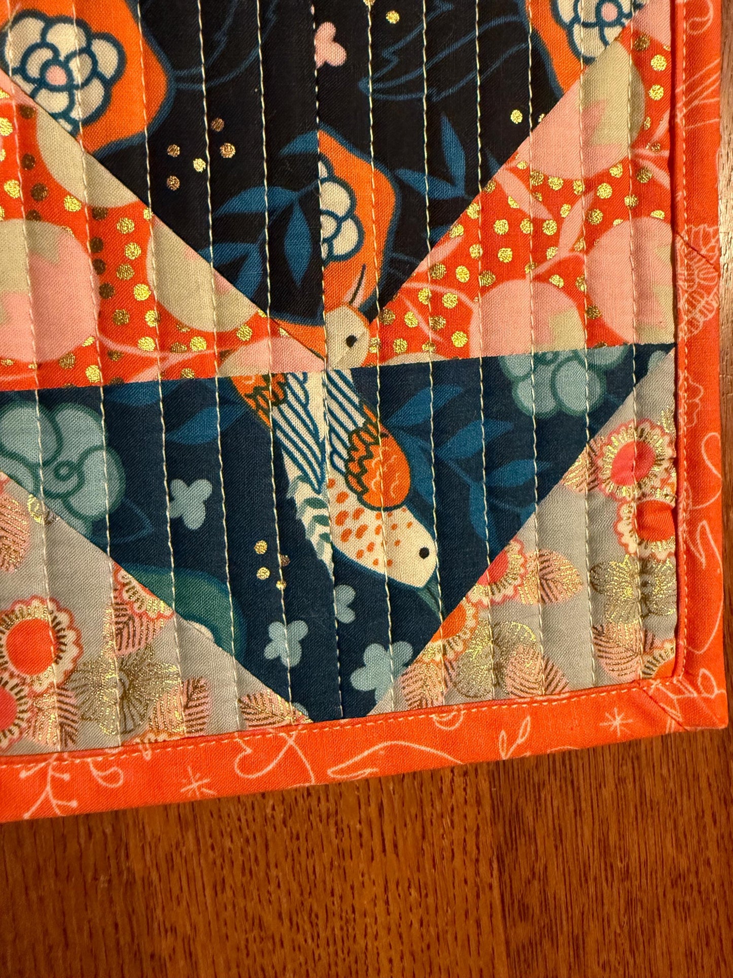 Tea Service/Mug Rug - Geese Navy/Orange