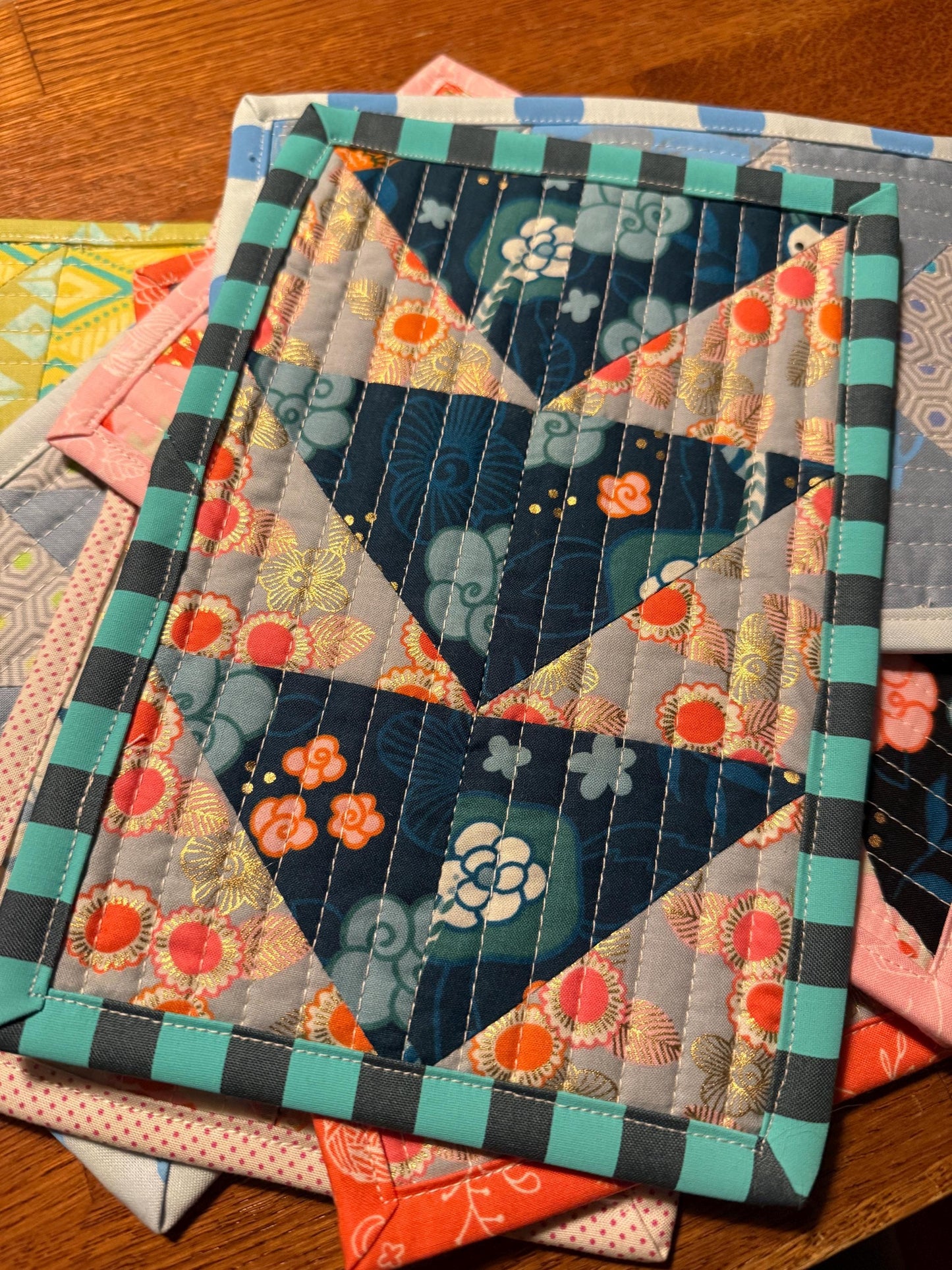 Tea Service/Mug Rug  - Geese Navy/Grey