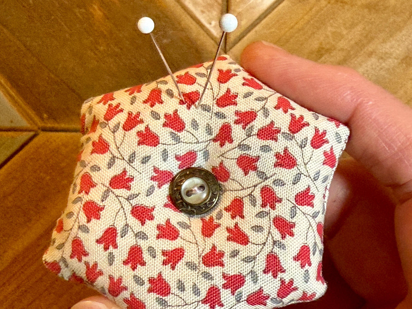 Pin Cushion - Mini Hexie - Red