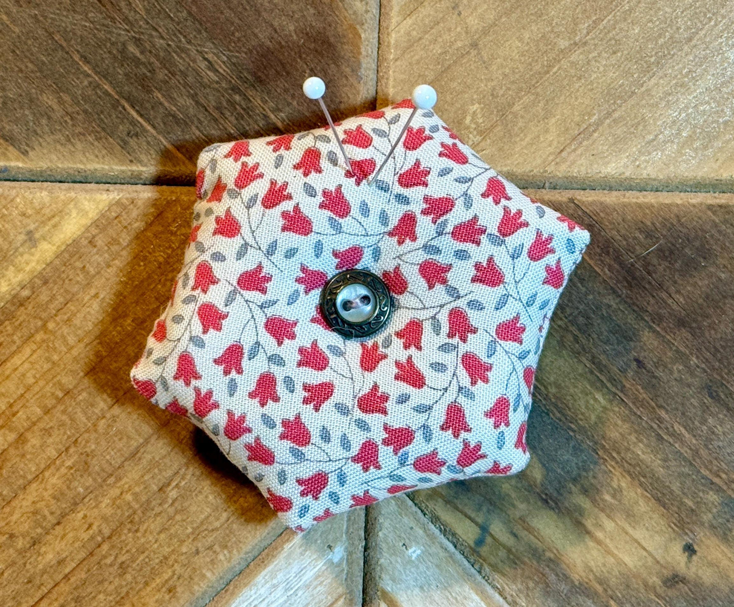 Pin Cushion - Mini Hexie - Red
